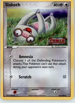 Slakoth - Power Keepers - 63/108 - Reverse Holo LP Pokemon - Image 1