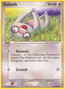 Slakoth - Power Keepers - 63/108 - Reverse Holo LP Pokemon - Image 3