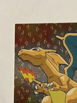 Pokemon Topps Charizard #6 Holo Embossed Flames Foil Black Logo! clean - Image 2