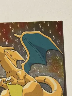 Pokemon Topps Charizard #6 Holo Embossed Flames Foil Black Logo! clean - Image 3