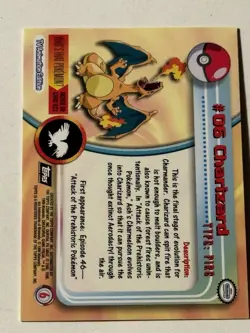Pokemon Topps Charizard #6 Holo Embossed Flames Foil Black Logo! clean - Image 4