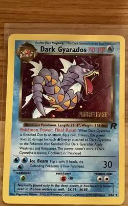 Dark Gyarados Holo - Pokemon 2000 Pre Release Team Rocket #8 NM - Image 1