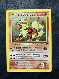 Pokemon Blaine's Arcanine Gym Challenge 1/132 Holo Unlimited NM - Image 1