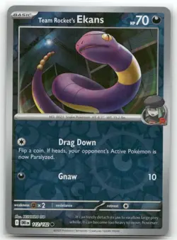 Team Rocket's Ekans 112/182 Reverse Holo Destined Rivals Pokemon TCG - Image 1