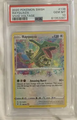 Pokemon Rayquaza 138/185 Vivid Voltage 2020 English PSA 10 Amazing Rare Holo - Image 1