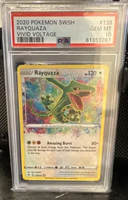 Pokemon Rayquaza 138/185 Vivid Voltage 2020 English PSA 10 Amazing Rare Holo - Image 3