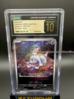 Pokemon Greavard 087/078 AR Art Rare Violet ex sv1V CGC Pristine 10 Japanese - Image 1