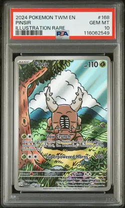 2024 Pokemon TWM EN-Twilight Masquerade Pinsir PSA 10 #168 - Image 1