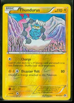 Pokemon THUNDURUS 50/113 Legendary Treasures - RARE Rev Holo - MINT - Image 1