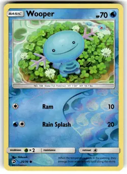 Wooper 25/70 Common Dragon Majesty Pokemon Reverse Holo LP - Image 1