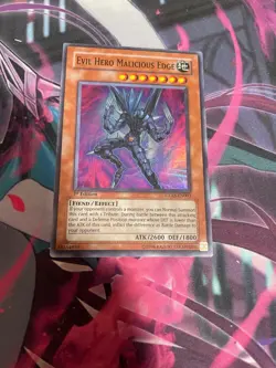 YUGIOH - EVIL HERO MALICIOUS EDGE - SUPER RARE - GLAS - 1ST ED - NM - Image 1