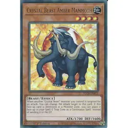 Crystal Beast Amber Mammoth BLCR-EN051 : YuGiOh Ultra Rare Card 1st Edition TCG - Image 1