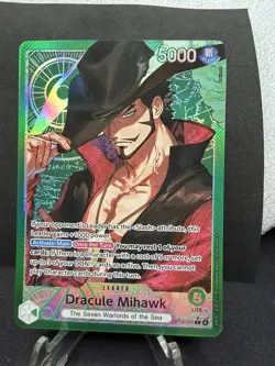 One Piece OP14 The Azure Sea’s Seven - Dracule Mihawk OP14-020 Leader Alt Art - Image 2