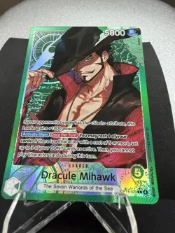 One Piece OP14 The Azure Sea’s Seven - Dracule Mihawk OP14-020 Leader Alt Art - Image 3