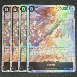 Playset Bandai One Piece TCG Nami OP15-086 SR English x4 - Image 1