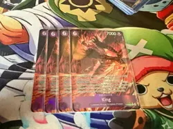 Bandai One Piece Kingdoms of Intrigue King OP04-041 Alt Art Foil Eng x4 - Image 1