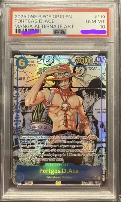 2025 One Piece Portgas D. Ace Manga OP13-119 PSA 10 ENGLISH #OP13-119 Blue Manga - Image 1