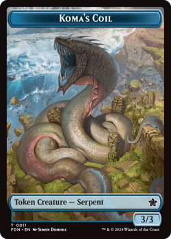 x4 Scion of the Deep / Koma's Coil (13/11) FDN Foundations DOUBLE SIDED TOKEN 4x - Image 2