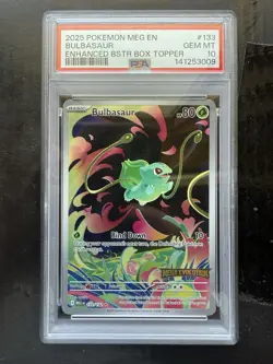 Pokemon Bulbasaur 133 Mega Evolution Stamped Box Topper Promo PSA 10 - Image 1