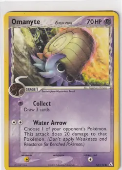 Pokemon Tarjeta Ex Holon Phantoms Num 74/110 Omanyte Ingles - Image 1