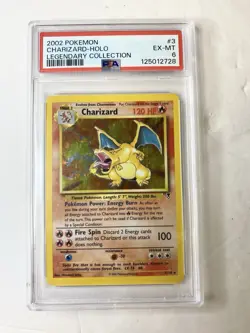 2002 POKEMON LEGENDARY COLLECTION #3 CHARIZARD-HOLO PSA 6 - Image 1