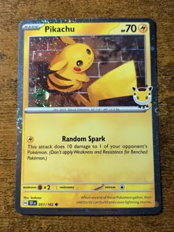 Pokemon Pikachu 2026 Pokemon Day Holo 30th Anniversary Stamped Promo 051/162 - Image 1