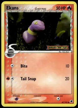 Ekans 47/101 Dragon Frontiers Reverse Holo Stamped Common LP Pokemon 2006 - Image 1