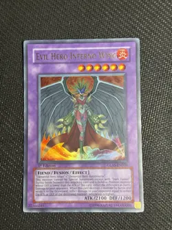 Evil Hero Inferno Wing - GLAS-EN038 - LP - 1st Ed - Ultra Rare - Yu-Gi-Oh! - Image 1