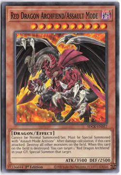 Yugioh - Red Dragon Archfiend/Assault Mode SDCK-EN017 1st Edition - Structure De - Image 1