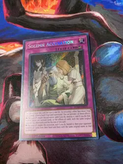 Yu-Gi-Oh! Solemn Accusation BLZD-EN079 1st Ed Secret Rare Holo Konami Pack Fresh - Image 3