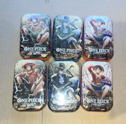 One Piece Tin Pack Set Vol.2 6 Tins Luffy/Ace/Sabo - Image 1