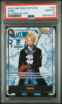2025 One Piece Op13-Carrying On His Will #120 Sabo Alternate Art PSA 10 - Image 1