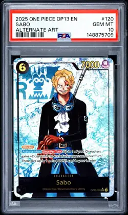 2025 ONE PIECE OP13-CARRYING ON HIS WILL ALTERNATE ART #120 SABO PSA 10 - Image 1