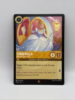 3/204 CINDERELLA BALLROOM SENSATION RISE OF FLOODBORN RARE DISNEY LORCANA CARD - Image 1