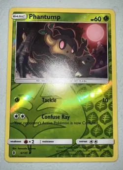 Pokemon Card Phantump 6/145 Reverse Holo | Sun & Moon Guardians Rising | M/NM - Image 1