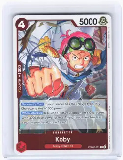 2024 One Piece Card Game—Koby #PRB02-001 (PRB-02)—Rare Foil - Image 1