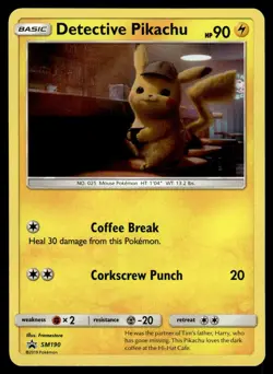 2019 Sun & Moon, Promos - Sun & Moon Promos Detective Pikachu #SM190 Heavy Play - Image 1