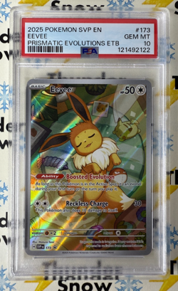 ⚡❄ 2025 Pokemon SVP EN #173 Eevee Prismatic Evolutions ETB Promo PSA 10 - Image 1