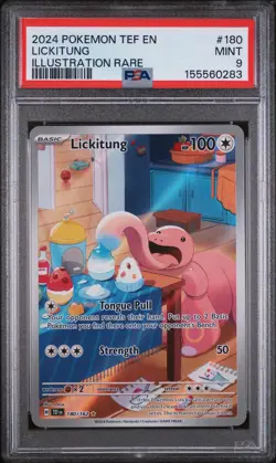 2024 Pokemon Temporal Forces Lickitung #180 Illustration Rare PSA 9 MINT - Image 1