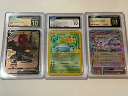 Graded Pokemon TCG 16 Card PSA/CGC Lot - Flying Pikachu V, Vaporeon, Venasaur - Image 4