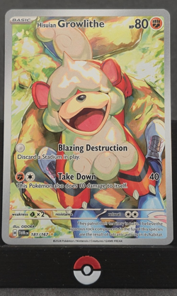 Pokemon NM Hisuian Growlithe 181/167 Twighlight Masquerade 2024 - Image 1