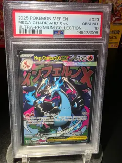 2025 Pokemon MEP EN UPC #023 Mega Charizard X ex PSA 10 GEM MINT - Image 1