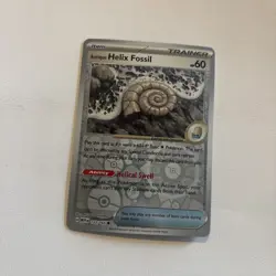 ANTIQUE HELIX FOSSIL 153/165 COMMON 151 POKEMON REVERSE HOLO NM/M - Image 1
