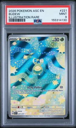 2026 POKEMON ASC EN-ASCENDED HEROES ILLUSTRATION RARE #221 BUDEW PSA 9 - Image 1