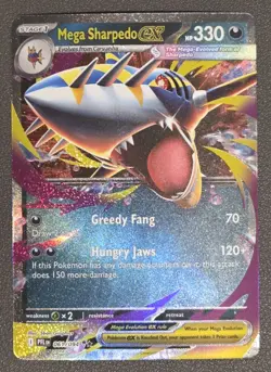 Mega Sharpedo ex 061/094 Holo Double Rare ME Phantasmal Flames Pokemon TCG NM - Image 1