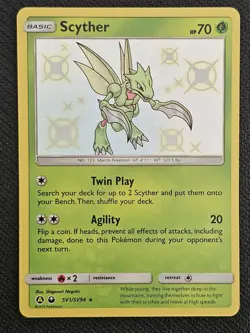 Scyther Shiny Holo Rare Hidden Fates Shiny Vault SV1 Grass Holo Pokemon NM - Image 1