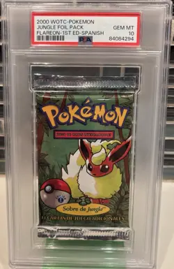 Pokemon 1st Edition Jungle Booster Pack Graded PSA 10 Espanol - Image 1