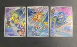 First Partner Series 1 Turtwig Chimchar Piplup Promo Set 040 041 042 Pokemon TCG - Image 1