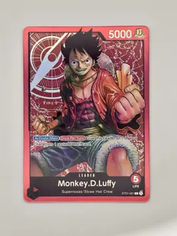 Monkey.D.Luffy ST01-001 PRE ERRATA Alt Art Leader - One Piece Card Game - Image 1