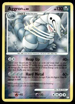 2007 Pokemon Diamond & Pearl - Mysterious Treasures Aggron #1 Heavy Play - Image 1